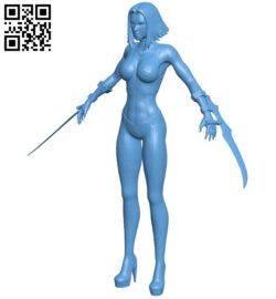 Miss Bloodrayne B009261 file obj free download 3D Model for CNC and 3d printer