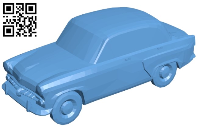 Moskvich - car B009264 file obj free download 3D Model for CNC and 3d printer