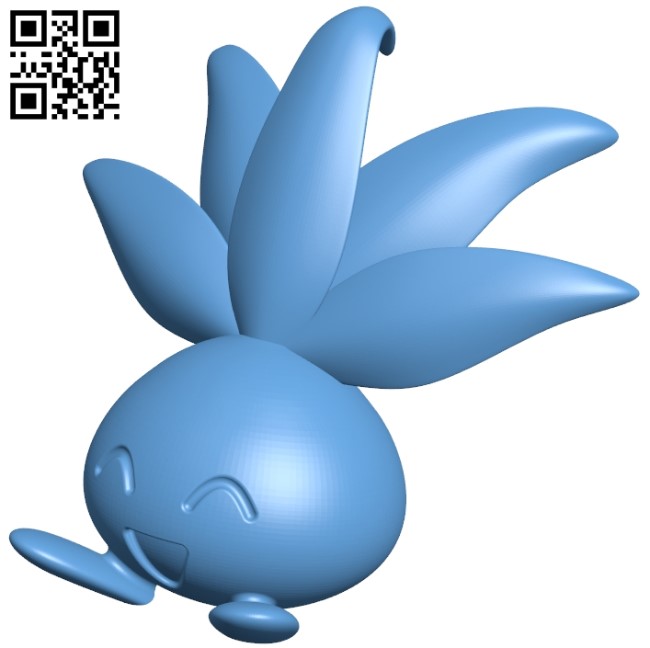 Oddish - pokemon B009256 file obj free download 3D Model for CNC and 3d printer