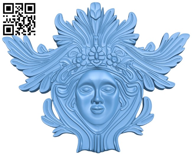 Pattern of human face A006225 download free stl files 3d model for CNC wood carving