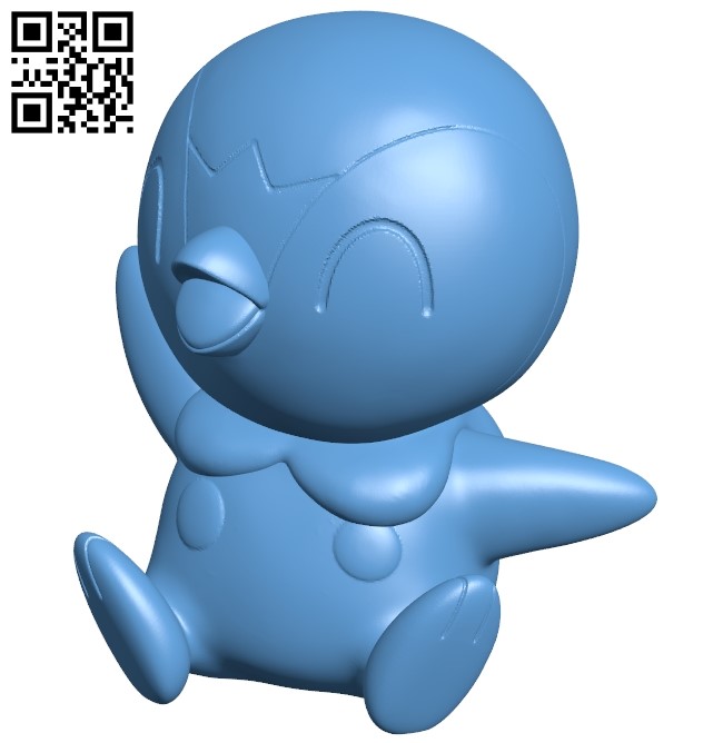 Piplup - Pokemon B009342 file obj free download 3D Model for CNC and 3d printer