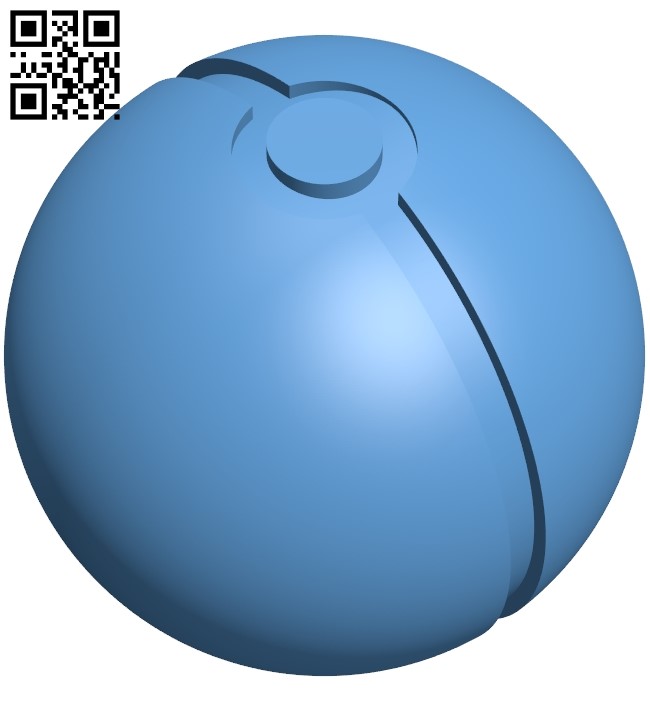 Pokemon ball B009339 file obj free download 3D Model for CNC and 3d printer