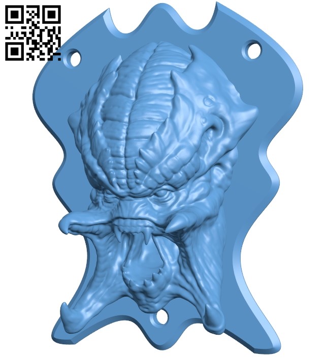 Pred trophy - face B009319 file obj free download 3D Model for CNC and 3d printer