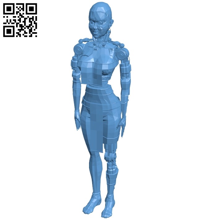 Robot female B009323 file obj free download 3D Model for CNC and 3d printer