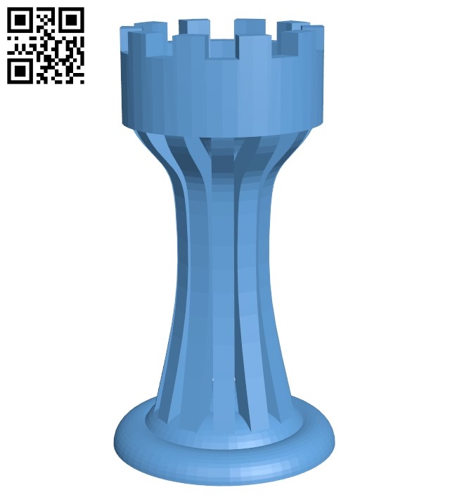 Rook - chess B009247 file obj free download 3D Model for CNC and 3d printer