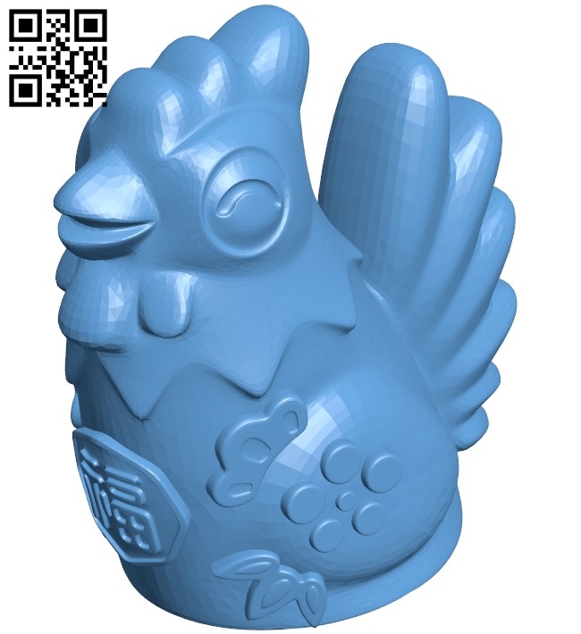Rooster B009234 file obj free download 3D Model for CNC and 3d printer