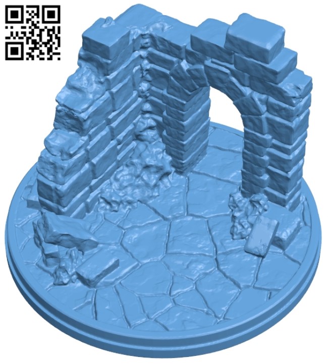 Ruins corner B009340 file obj free download 3D Model for CNC and 3d printer