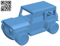 Simple jeep car B009286 file obj free download 3D Model for CNC and 3d printer