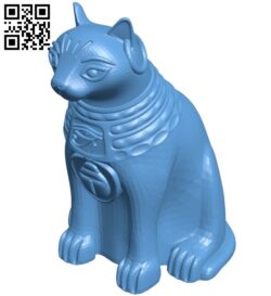 Sitting bastet  – cat B009363 file obj free download 3D Model for CNC and 3d printer