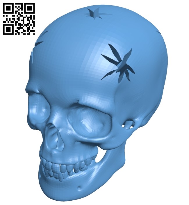 Skull 5 shoots B009365 file obj free download 3D Model for CNC and 3d printer