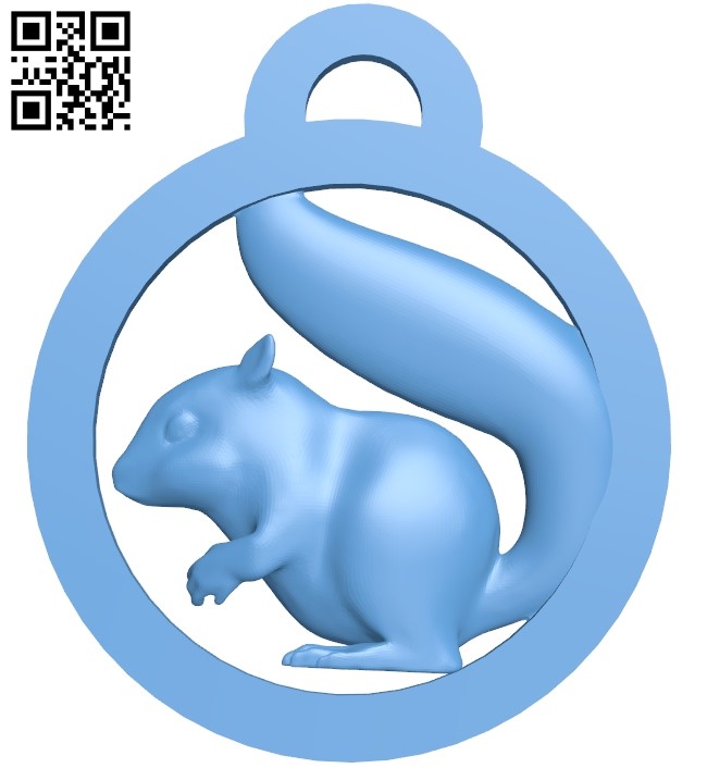 Squirrel keychain B009279 file obj free download 3D Model for CNC and 3d printer