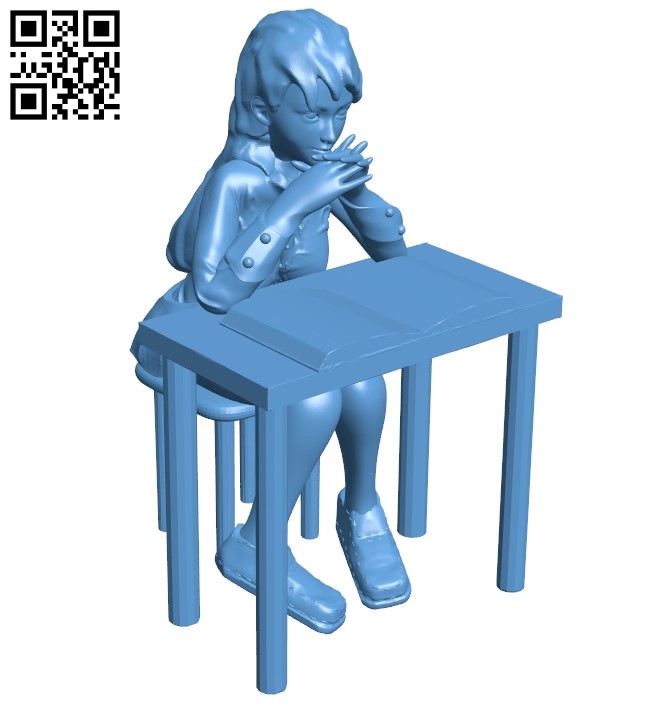 Student girl B009377 file obj free download 3D Model for CNC and 3d printer