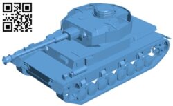 Tank Panzer IV B009357 file obj free download 3D Model for CNC and 3d printer