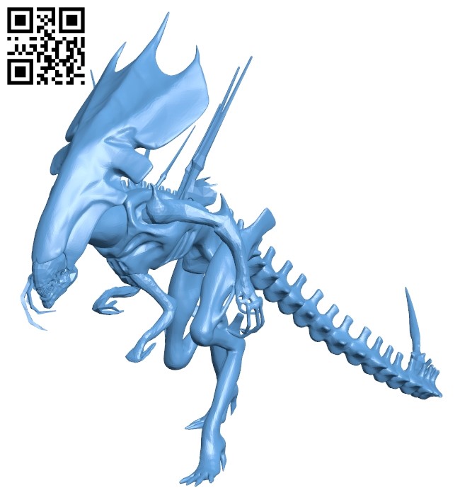 Xenomorph queen B009378 file obj free download 3D Model for CNC and 3d printer