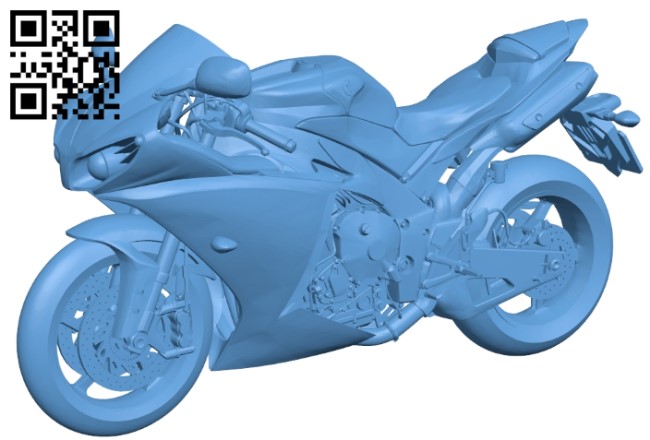 Yamaha YZF-R1 - motorbike B009304 file obj free download 3D Model for CNC and 3d printer