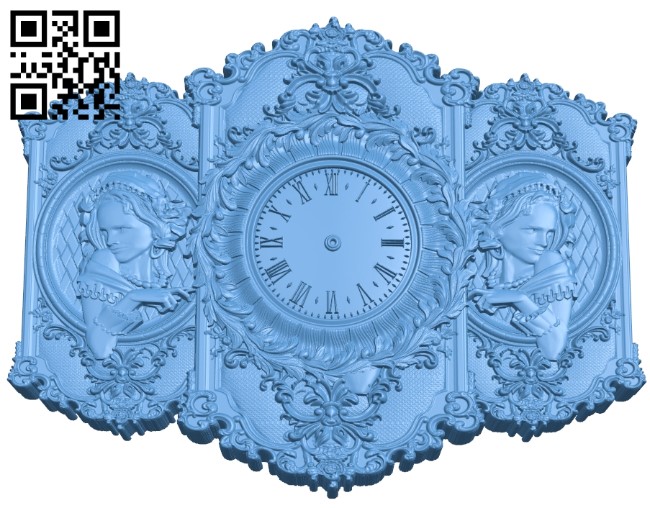 Clock face panel A006451 download free stl files 3d model for CNC wood carving