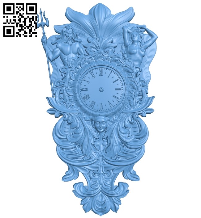 Clock face panel A006454 download free stl files 3d model for CNC wood carving