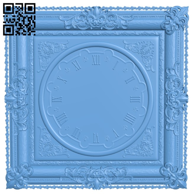 Clock face panel A006458 download free stl files 3d model for CNC wood carving