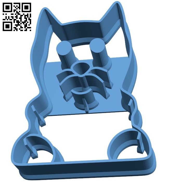 Cookie cutter Cat B009428 file obj free download 3D Model for CNC and 3d printer
