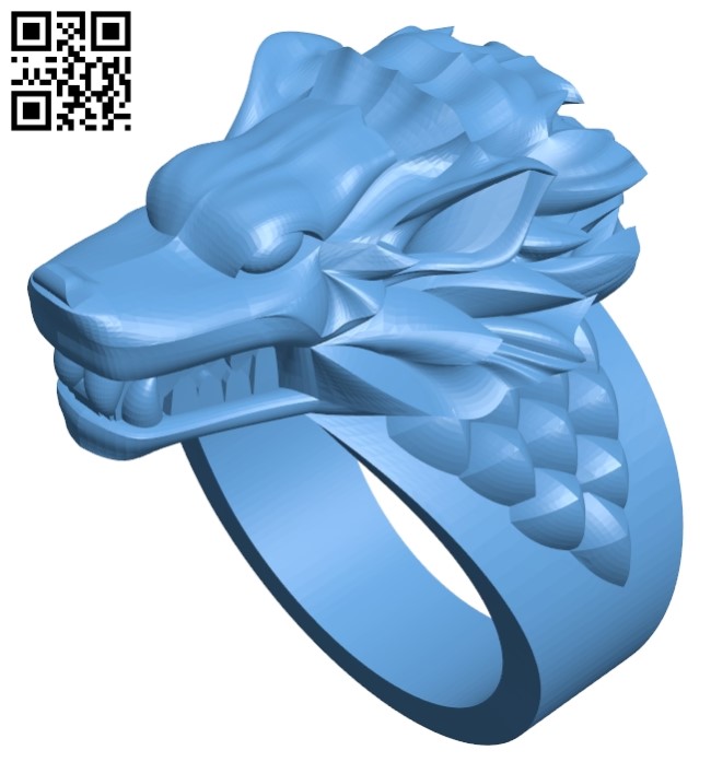 Direwolves ring B009501 file stl free download 3D Model for CNC and 3d printer