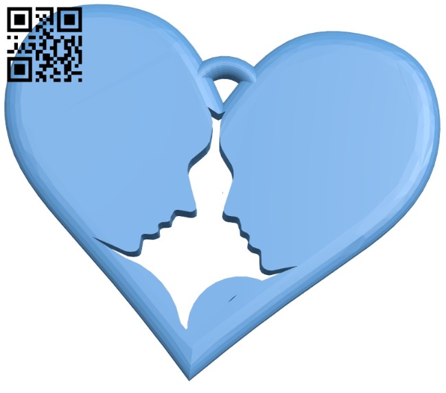 Heart couple pendant B009419 file obj free download 3D Model for CNC and 3d printer