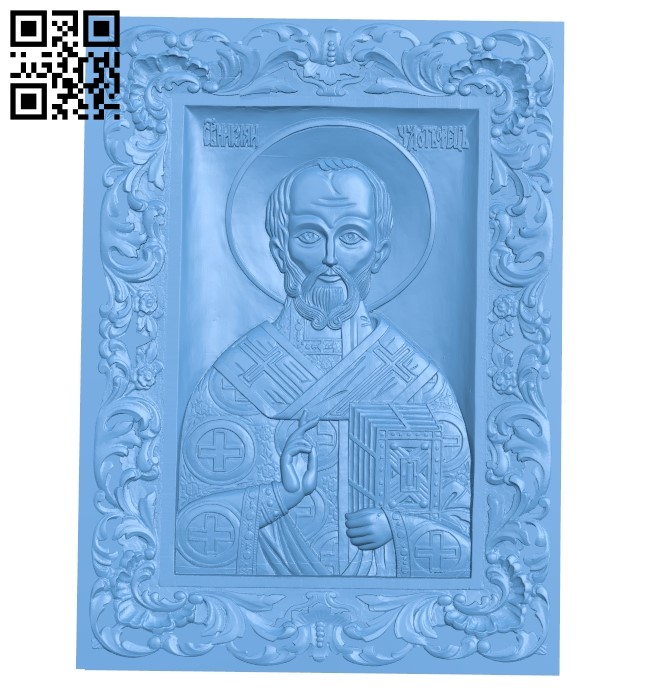 Icon Saint Nicholas A006357 download free stl files 3d model for CNC wood carving