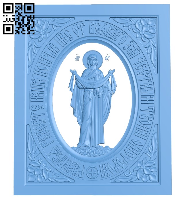 Icon of the Intercession PB in the frame A006358 download free stl files 3d model for CNC wood carving