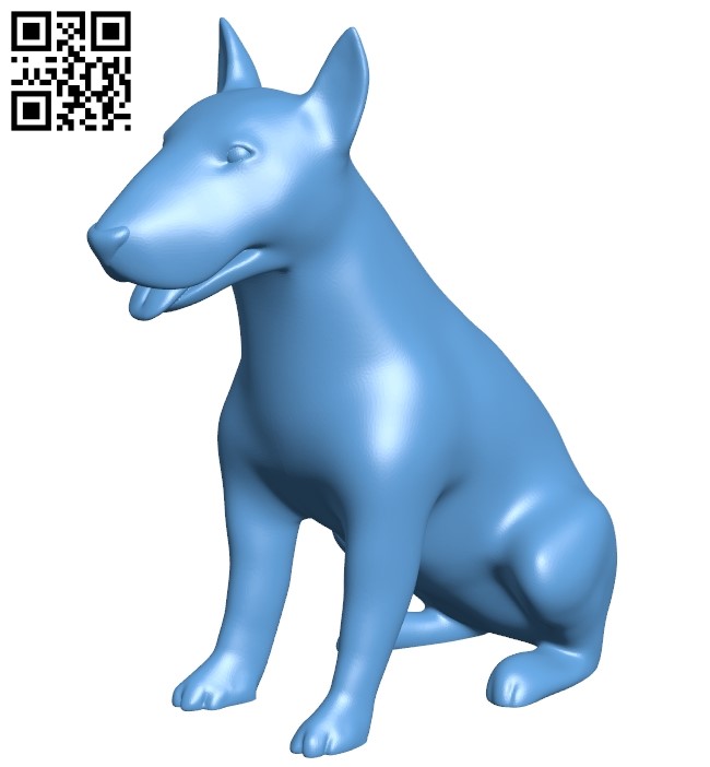 Pitbull figurine - dog B009380 file obj free download 3D Model for CNC and 3d printer