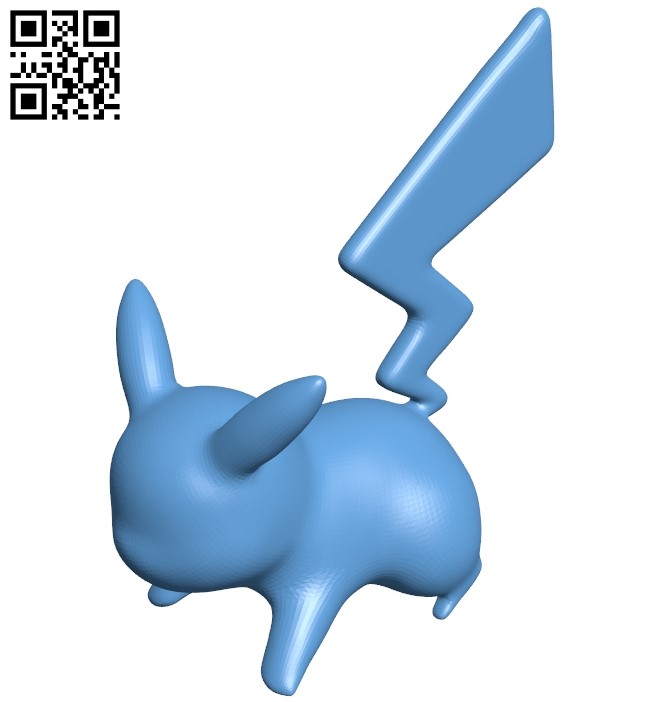 Quick attack pikachu B009385 file obj free download 3D Model for CNC and 3d printer