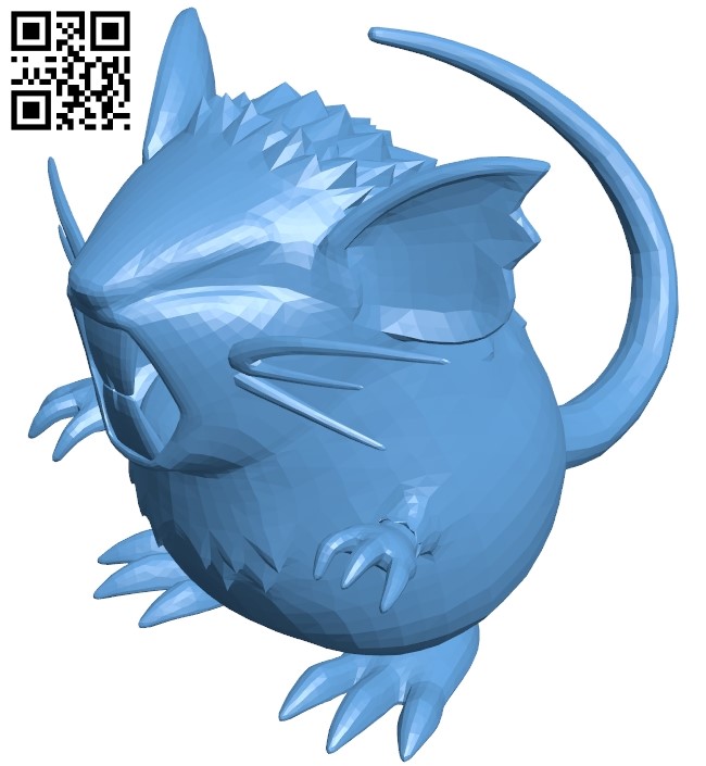 Raticate - mouse B009492 file stl free download 3D Model for CNC and 3d printer