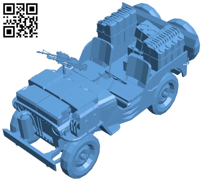 Sas jeep - car B009398 file obj free download 3D Model for CNC and 3d printer