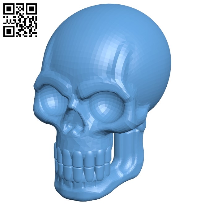 Skull with Jaw B009526 file stl free download 3D Model for CNC and 3d printer