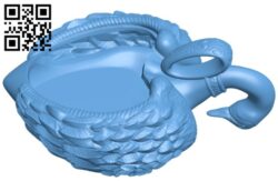 Swan heart B009424 file obj free download 3D Model for CNC and 3d printer