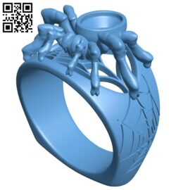Tarantula ring B009429 file obj free download 3D Model for CNC and 3d printer