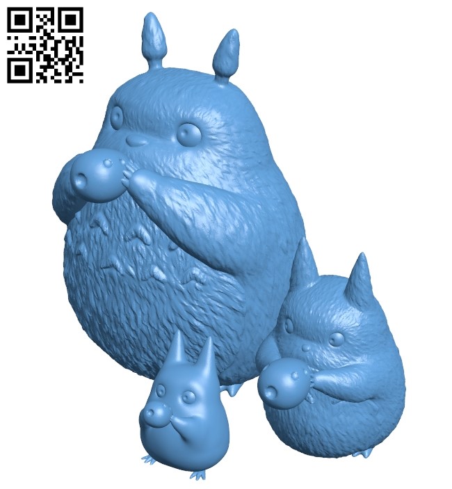Totoro-family B009529 file stl free download 3D Model for CNC and 3d printer