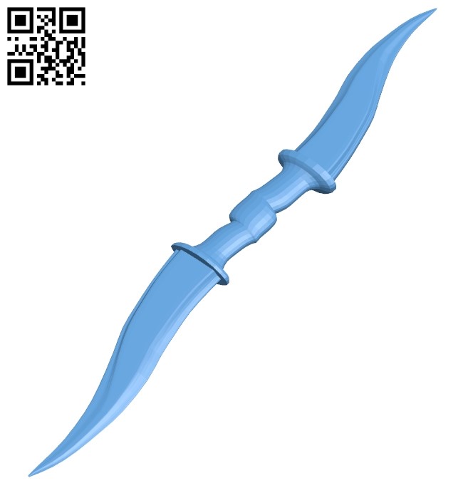Twin blades sword B009494 file stl free download 3D Model for CNC and 3d printer