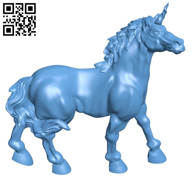 Unicorn unwinged repaired B009458 file obj free download 3D Model for CNC and 3d printer
