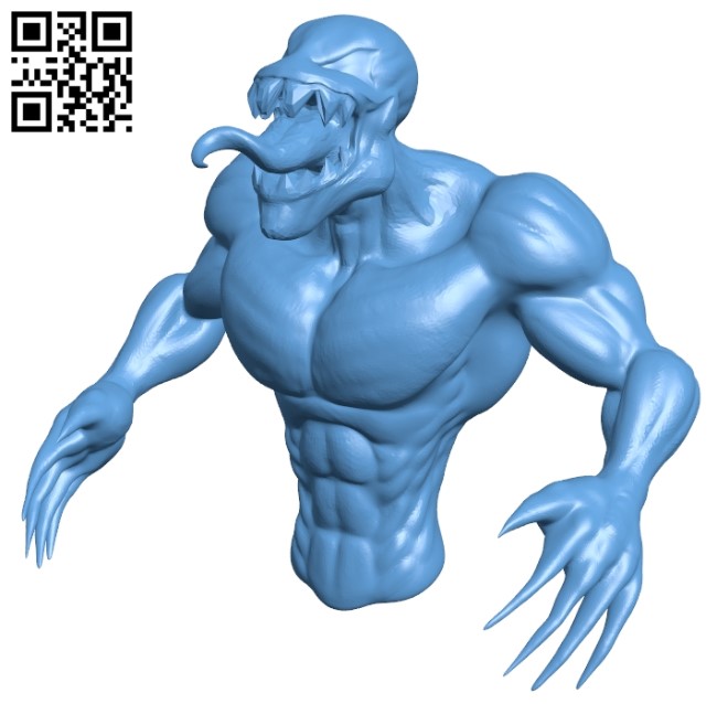 Venom bust - superhero B009468 file obj free download 3D Model for CNC and 3d printer