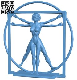 Vitruvian woman B009486 file stl free download 3D Model for CNC and 3d printer