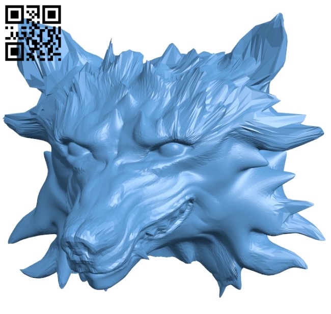 Wolf trophy - head B009536 file stl free download 3D Model for CNC and 3d printer