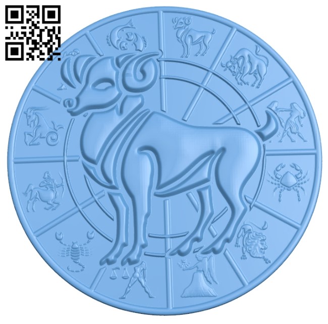 Zodiac pattern - Aries A006402 download free stl files 3d model for CNC wood carving