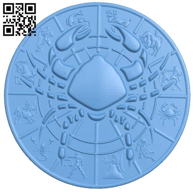 Zodiac pattern - Cancer A006403 download free stl files 3d model for CNC wood carving