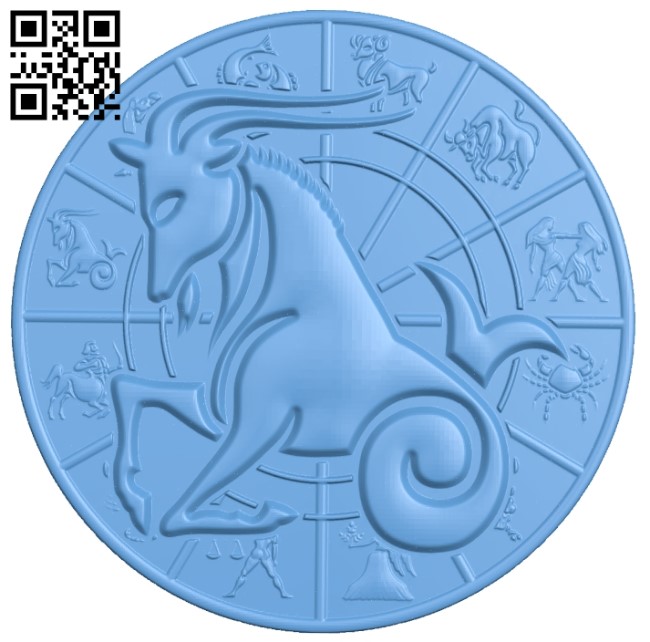 Zodiac pattern - Capricorn A006404 download free stl files 3d model for CNC wood carving