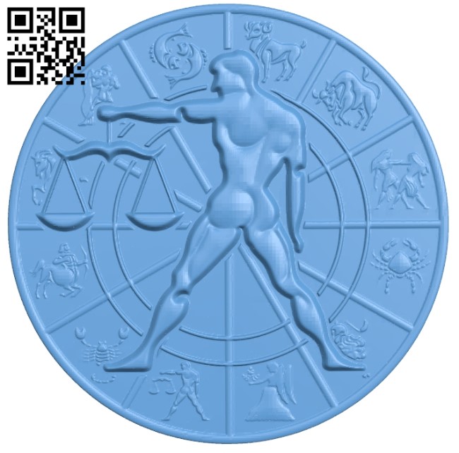 Zodiac pattern - Libra A006407 download free stl files 3d model for CNC wood carving