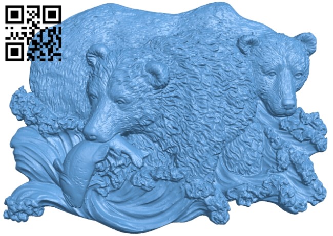 Fishing bear A006500 download free stl files 3d model for CNC wood carving