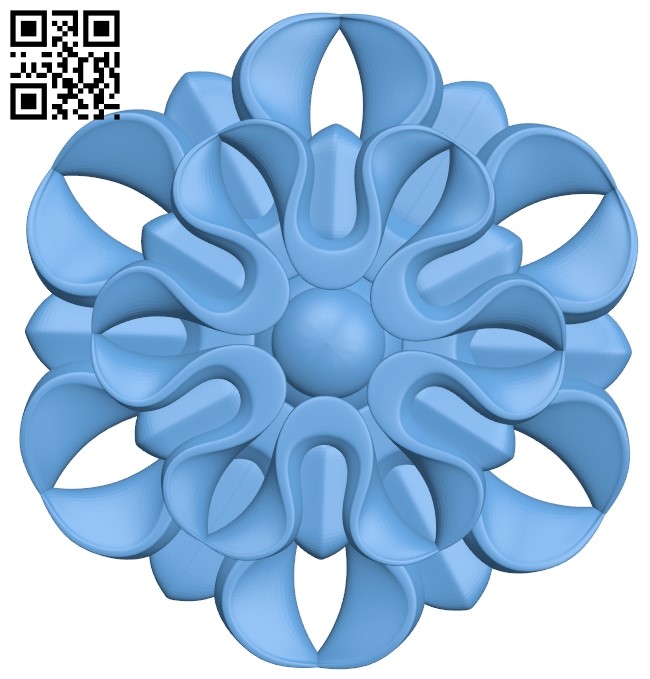 Flower pattern A006510 download free stl files 3d model for CNC wood carving