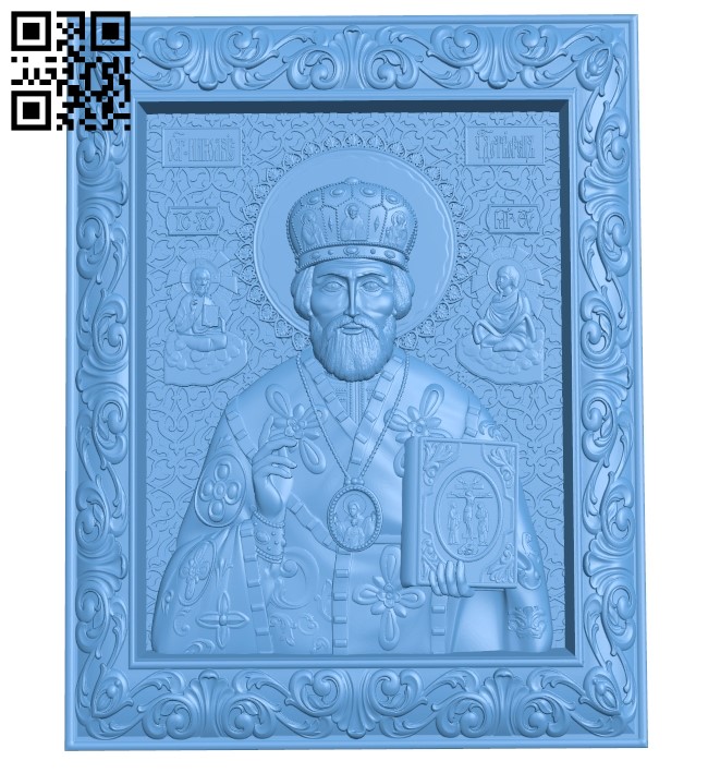 Icon Saint Nicholas the Wonderworker A006537 download free stl files 3d model for CNC wood carving