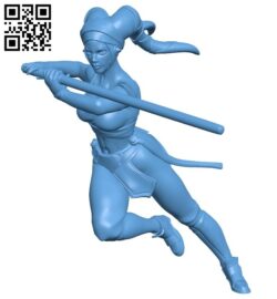 Miss Aayla Secura B009590 file stl free download 3D Model for CNC and 3d printer