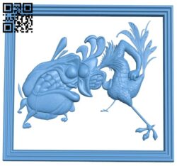 Painting of a rooster and a dog A006492 download free stl files 3d model for CNC wood carving