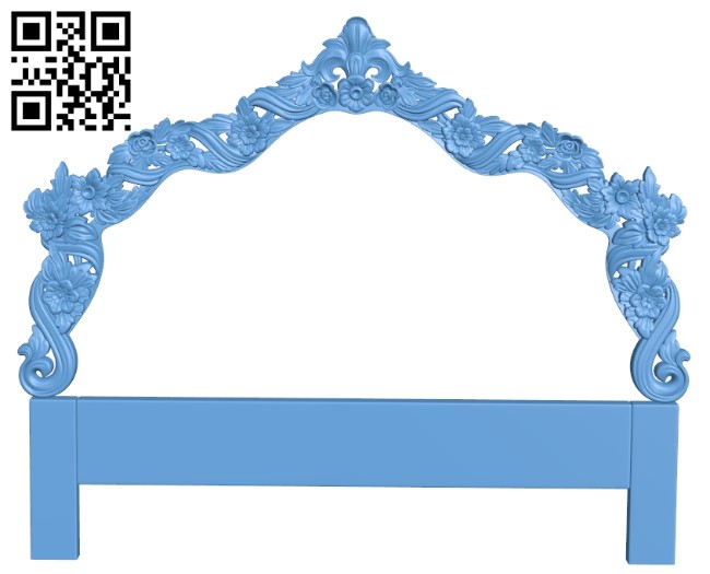 Pattern of the bed frame A006470 download free stl files 3d model for CNC wood carving